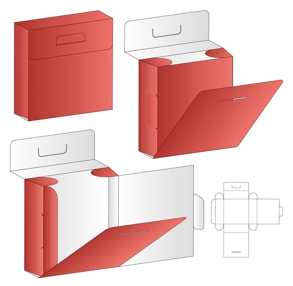 Box packaging die cut template design. 3d mock-up vector