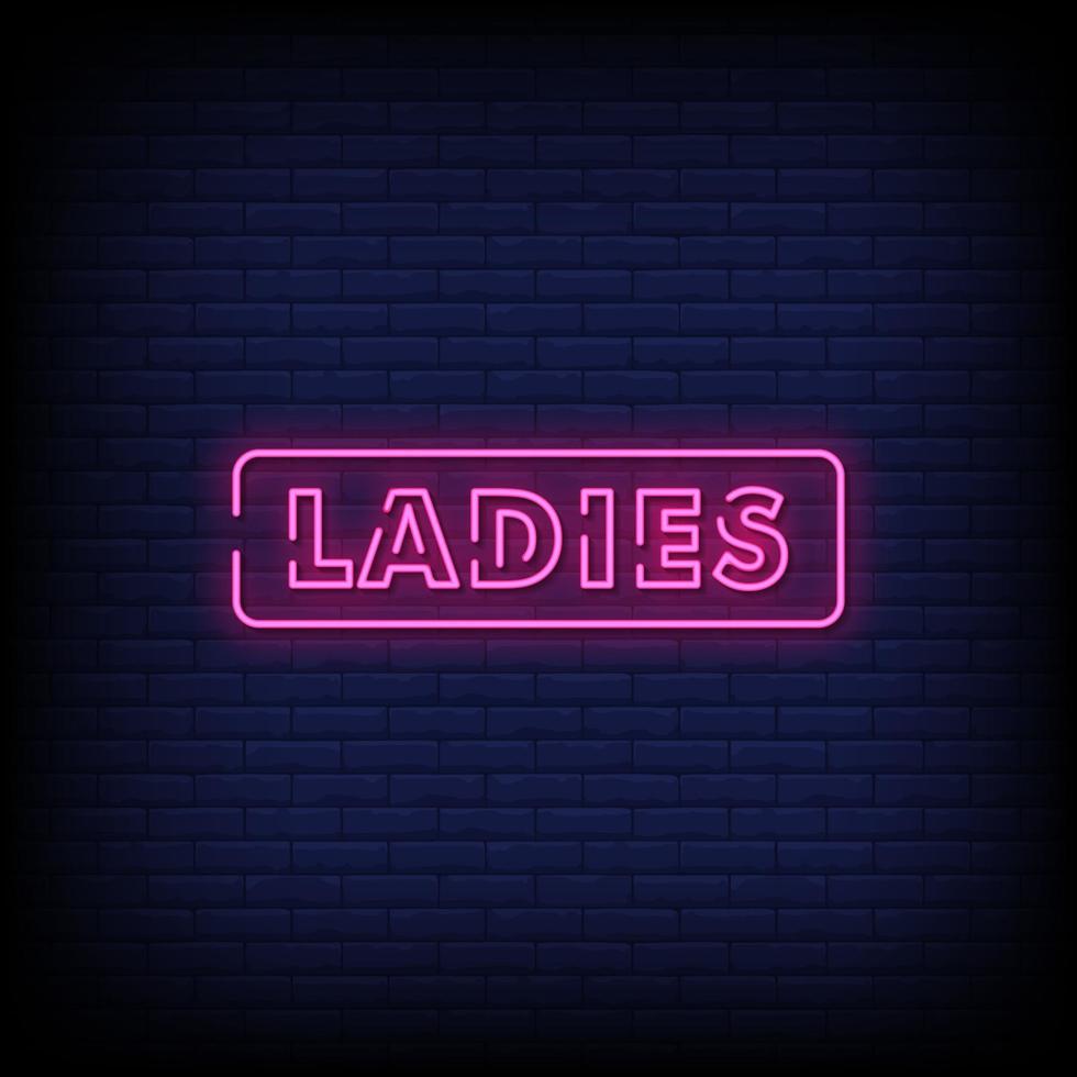 Ladies Neon Signs Style Text Vector
