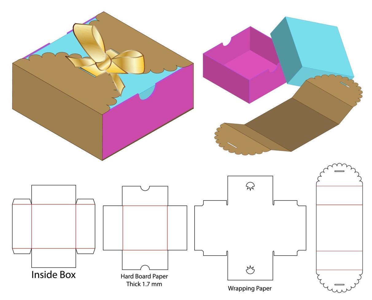 Box packaging die cut template design. 3d mock-up vector