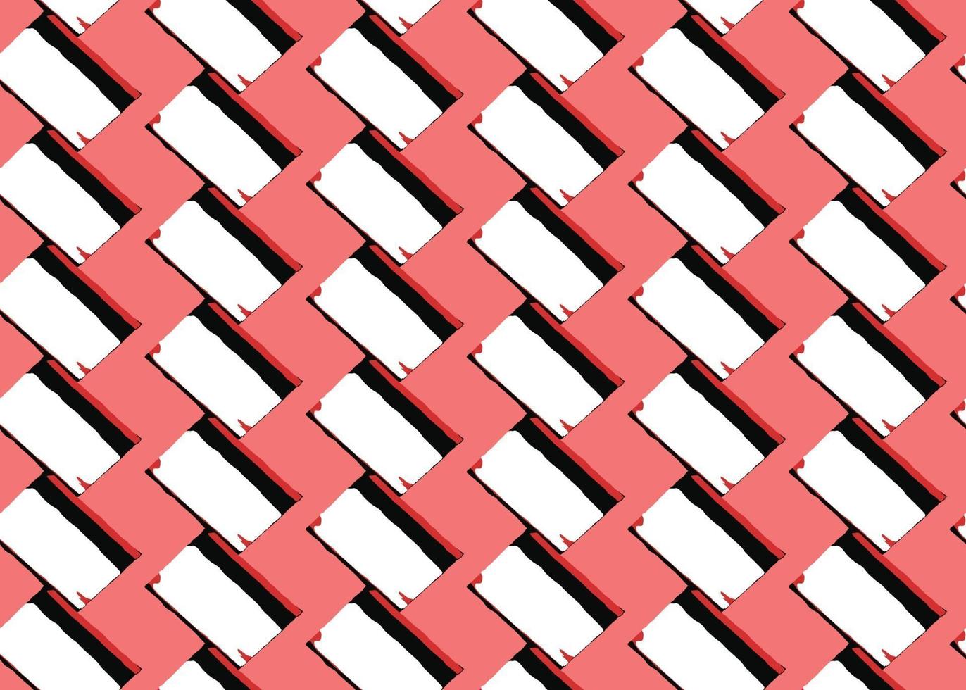 Vector texture background, seamless pattern. Hand drawn, red, black, white colors.