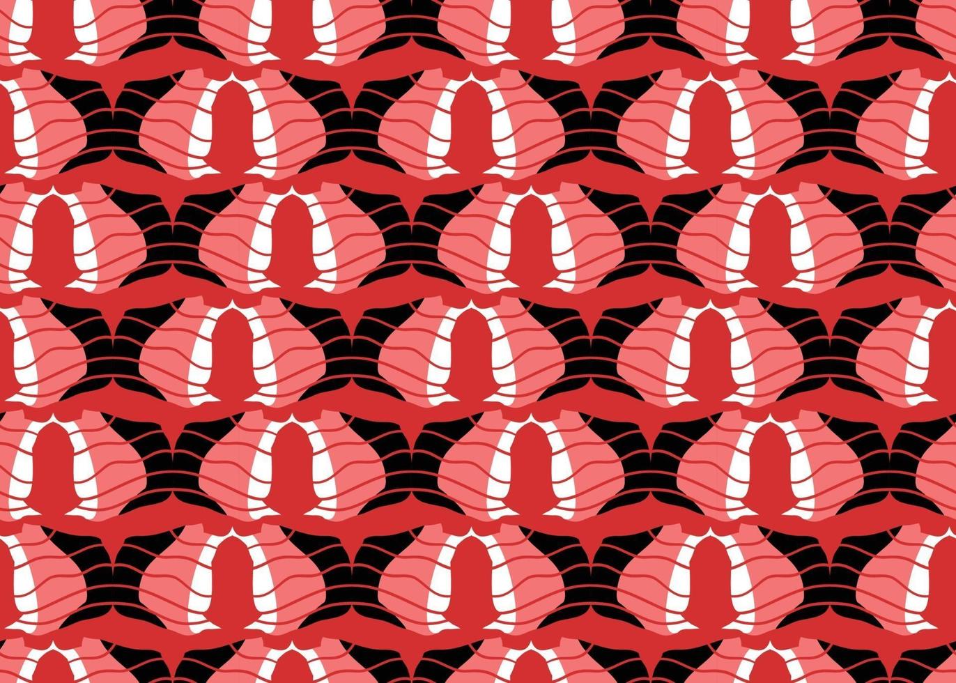 Vector texture background, seamless pattern. Hand drawn, red, black, white colors.