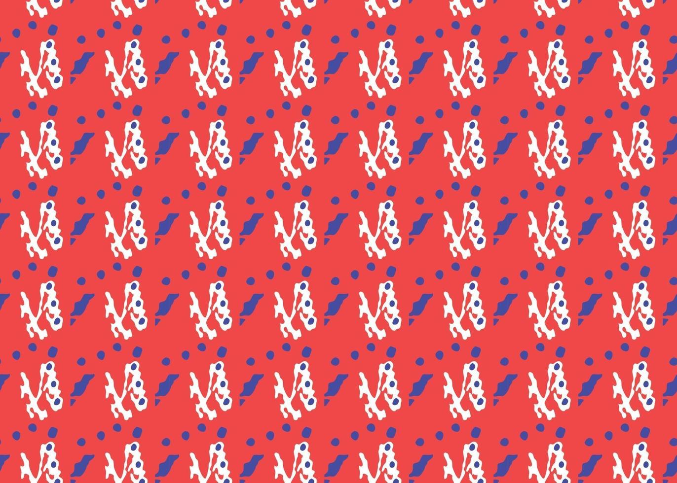 Vector texture background, seamless pattern. Hand drawn, red, blue, white colors.