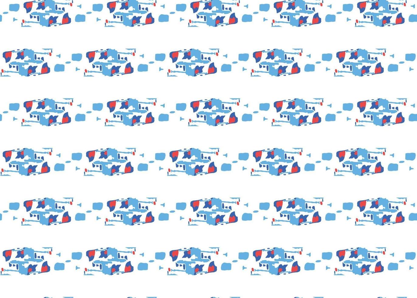 Vector texture background, seamless pattern. Hand drawn, blue, red, white colors.