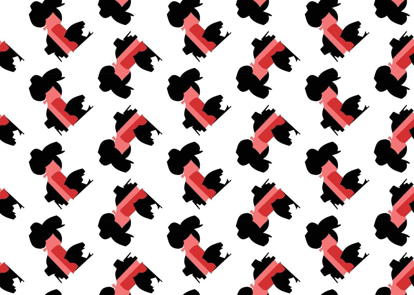 Vector texture background, seamless pattern. Hand drawn, red, black, white colors.