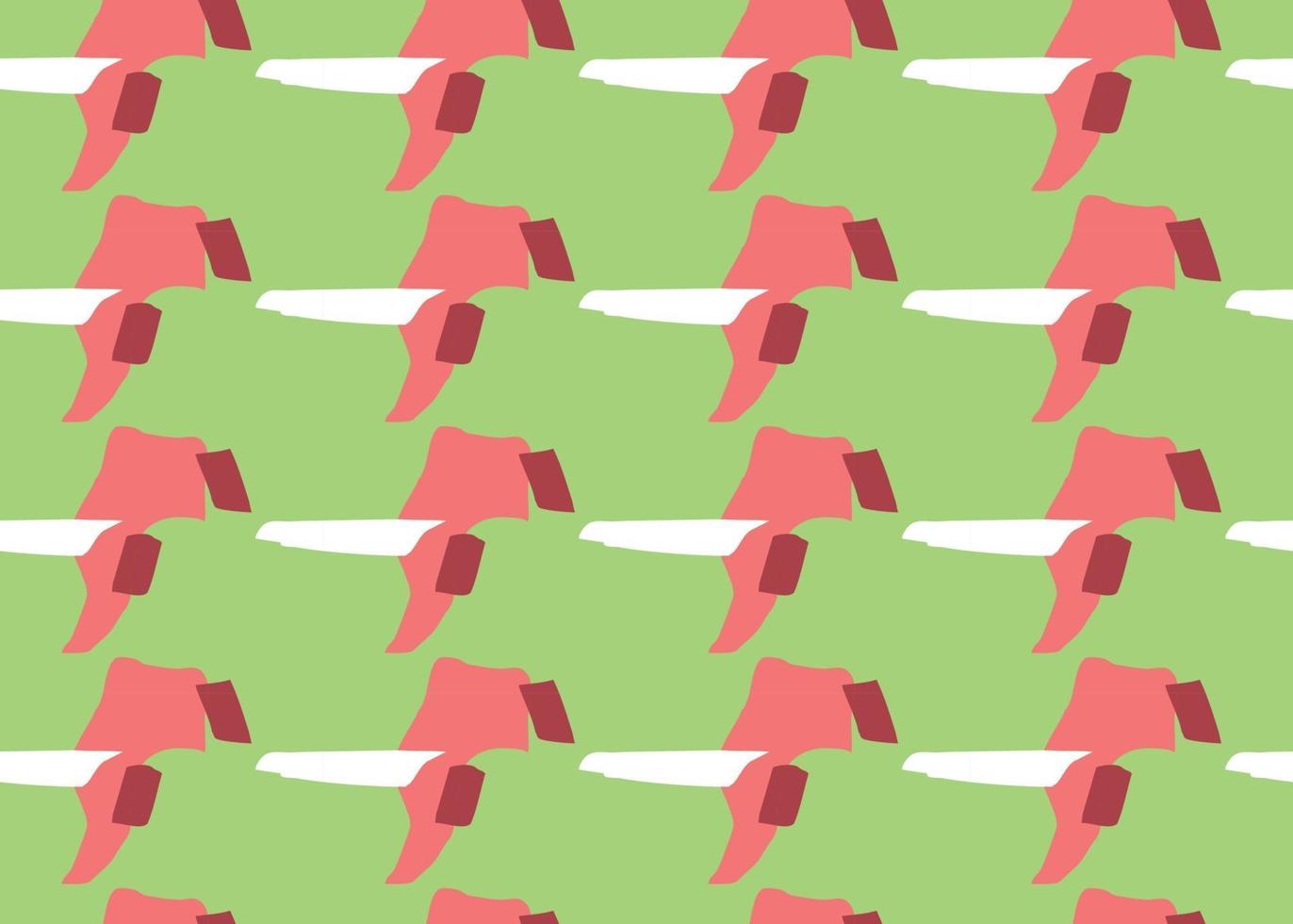 Vector texture background, seamless pattern. Hand drawn, green, red, white colors.
