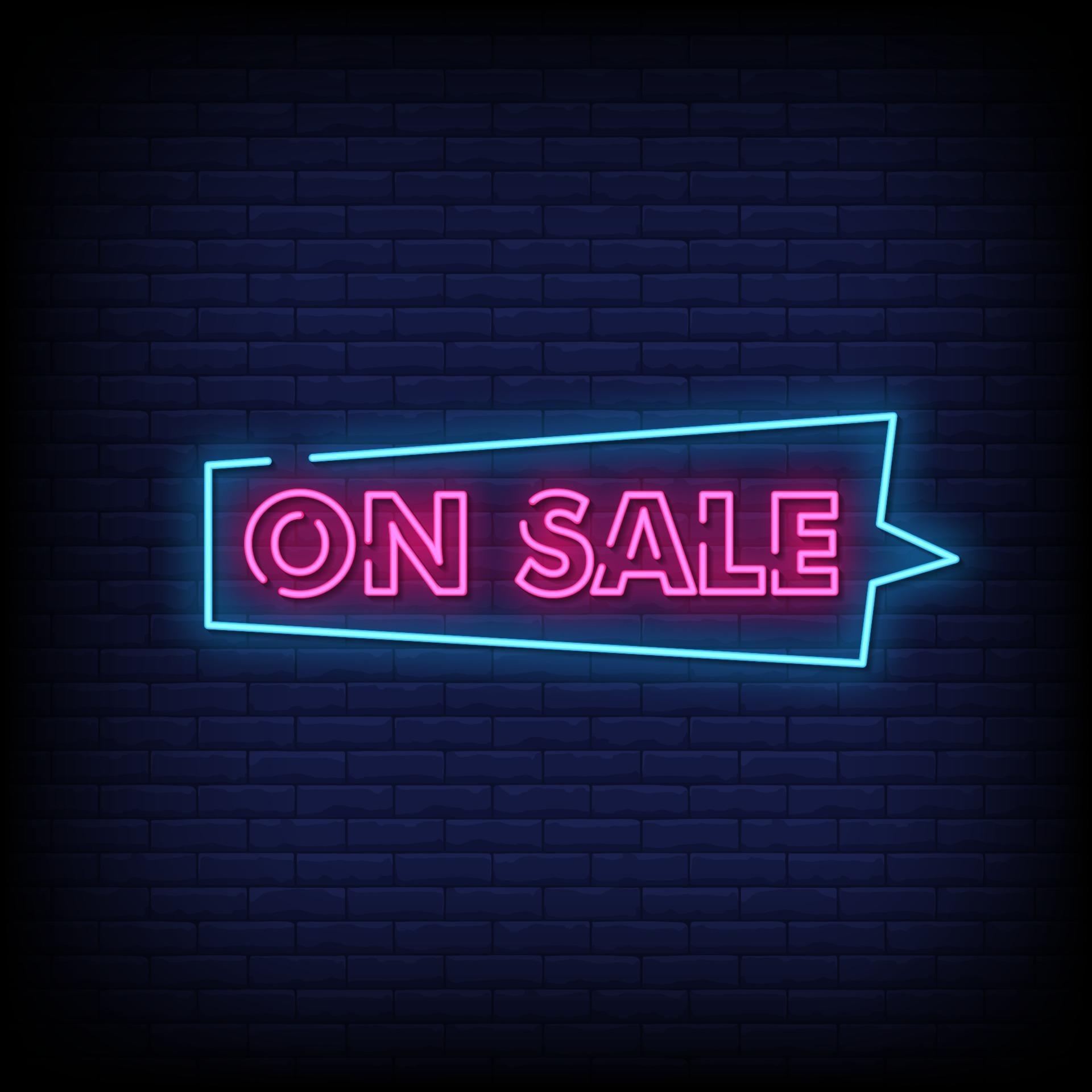 On Sale Neon Signs Style Text Vector 2263674 Vector Art at Vecteezy