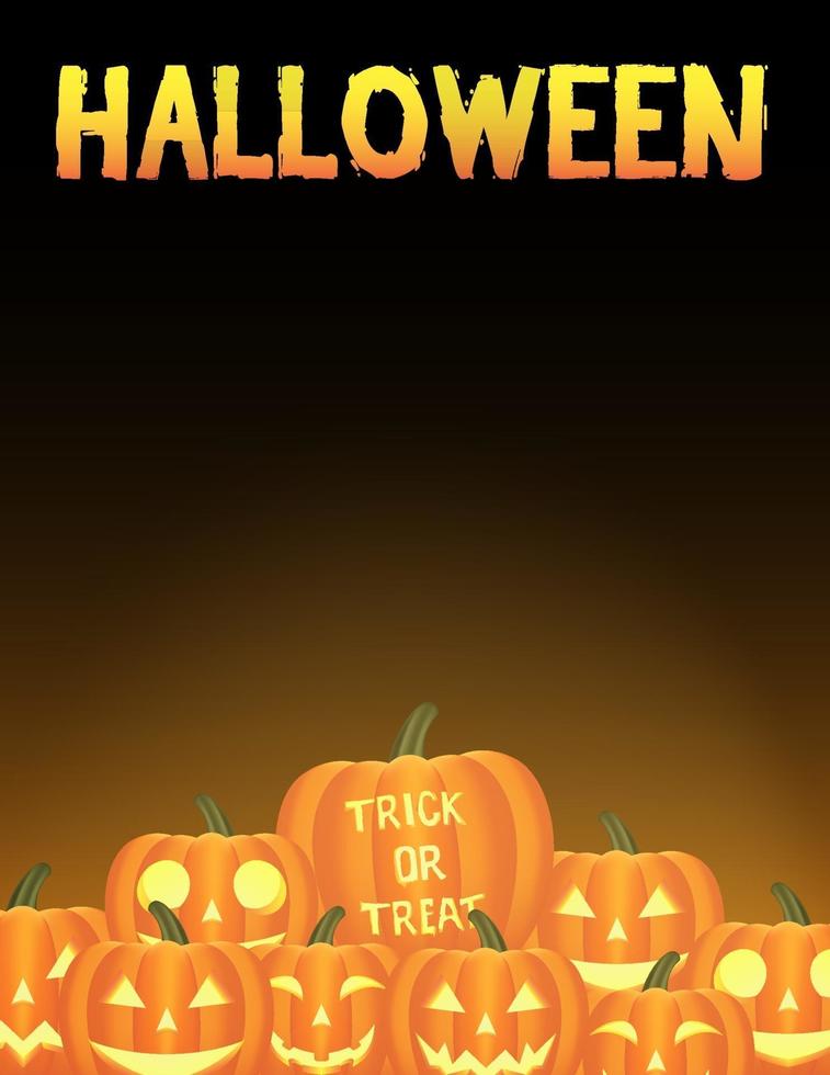 halloween pumpkins card vector