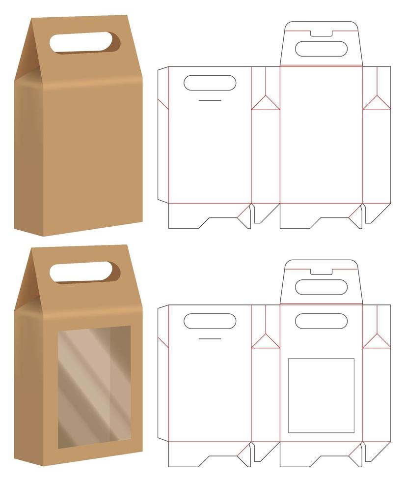 Box packaging die cut template design. 3d mock-up vector