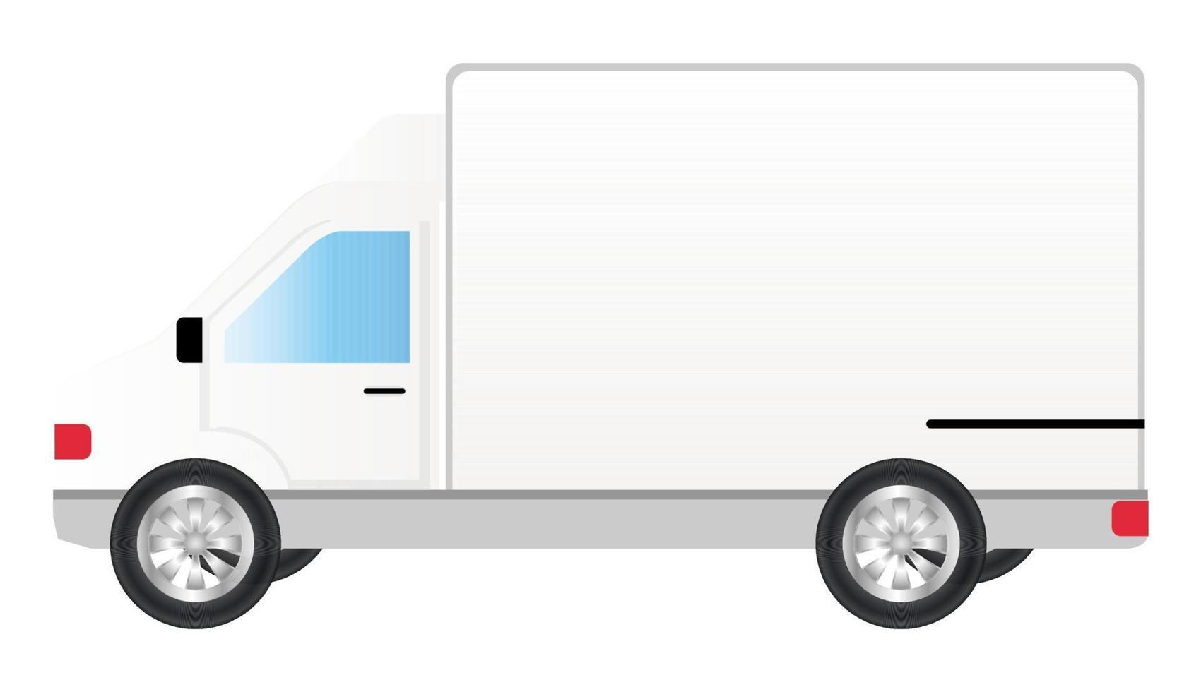 white transport truck car vector