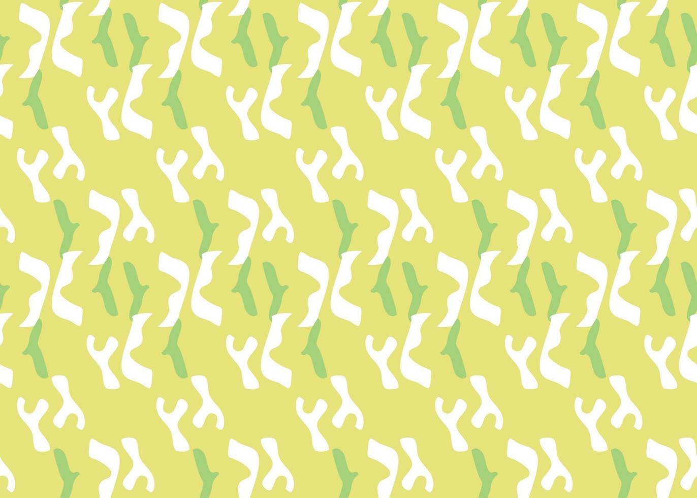 Vector texture background, seamless pattern. Hand drawn, yellow, white, green colors.