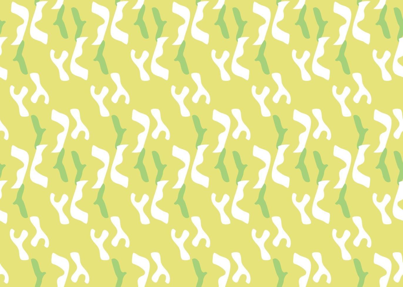 Vector texture background, seamless pattern. Hand drawn, yellow, white, green colors.