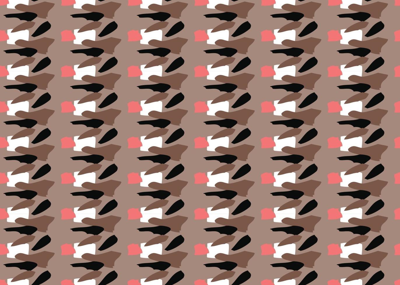 Vector texture background, seamless pattern. Hand drawn, brown, red, black, white colors.