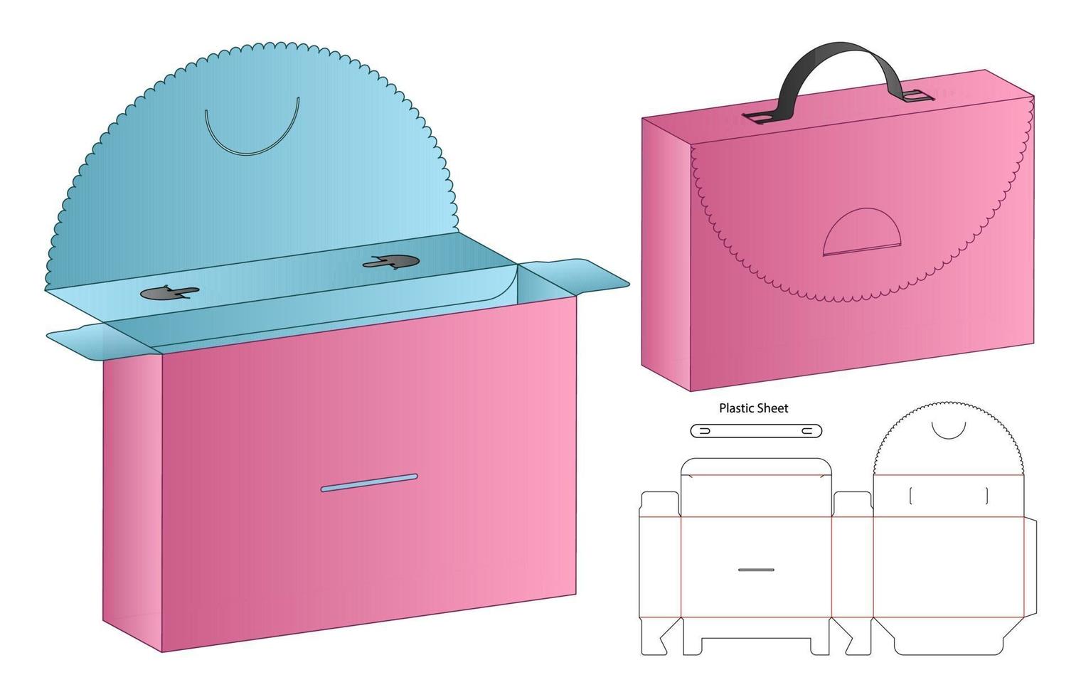 WebBox packaging die cut template design. 3d mock-up vector