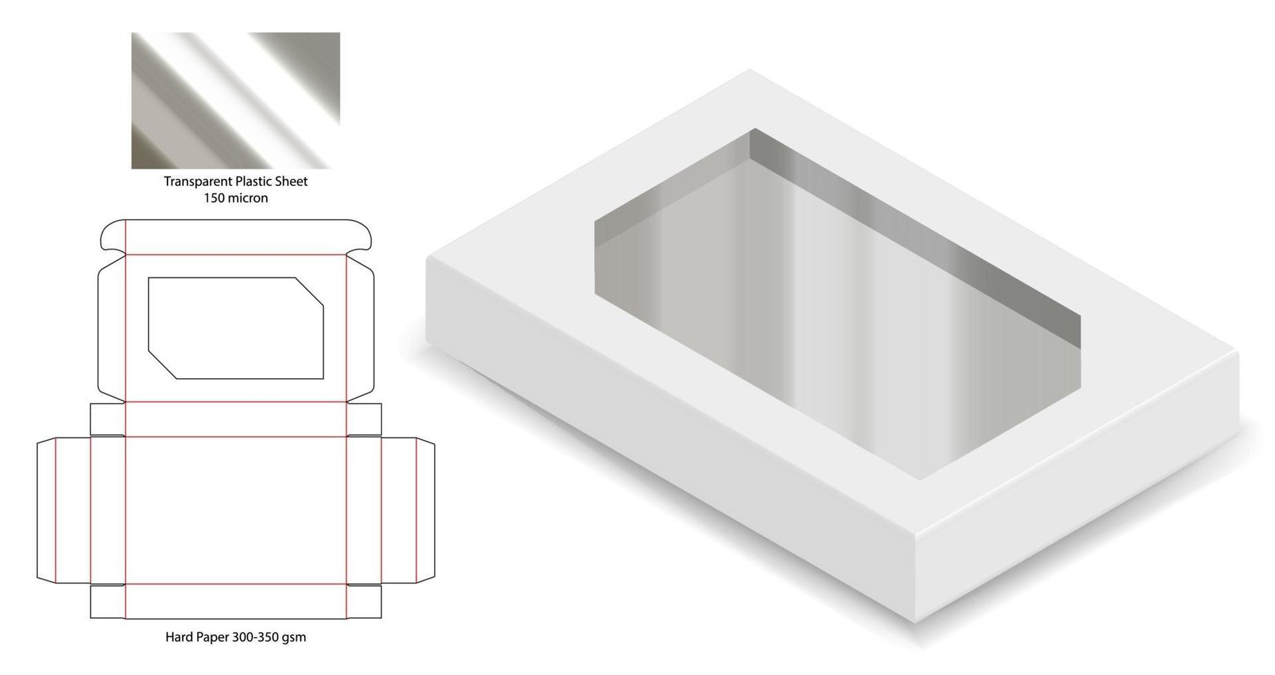 Box packaging die cut template design. 3d mock-up vector