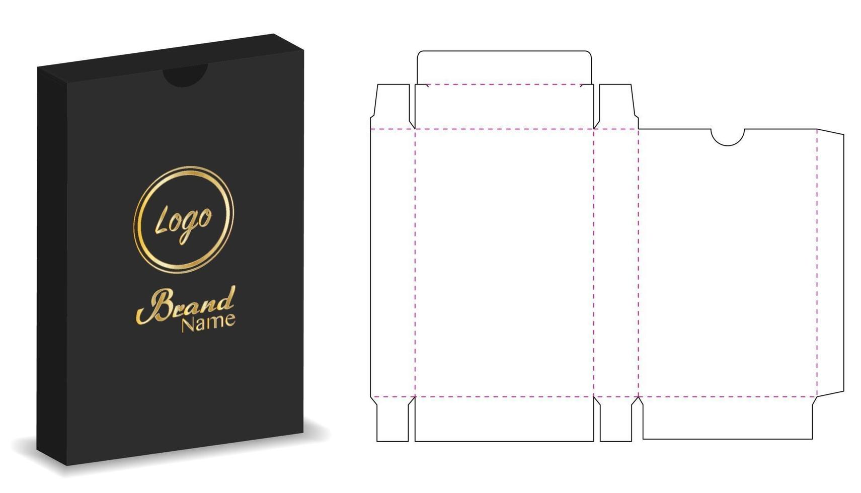 Box packaging die cut template design. 3d mock-up vector