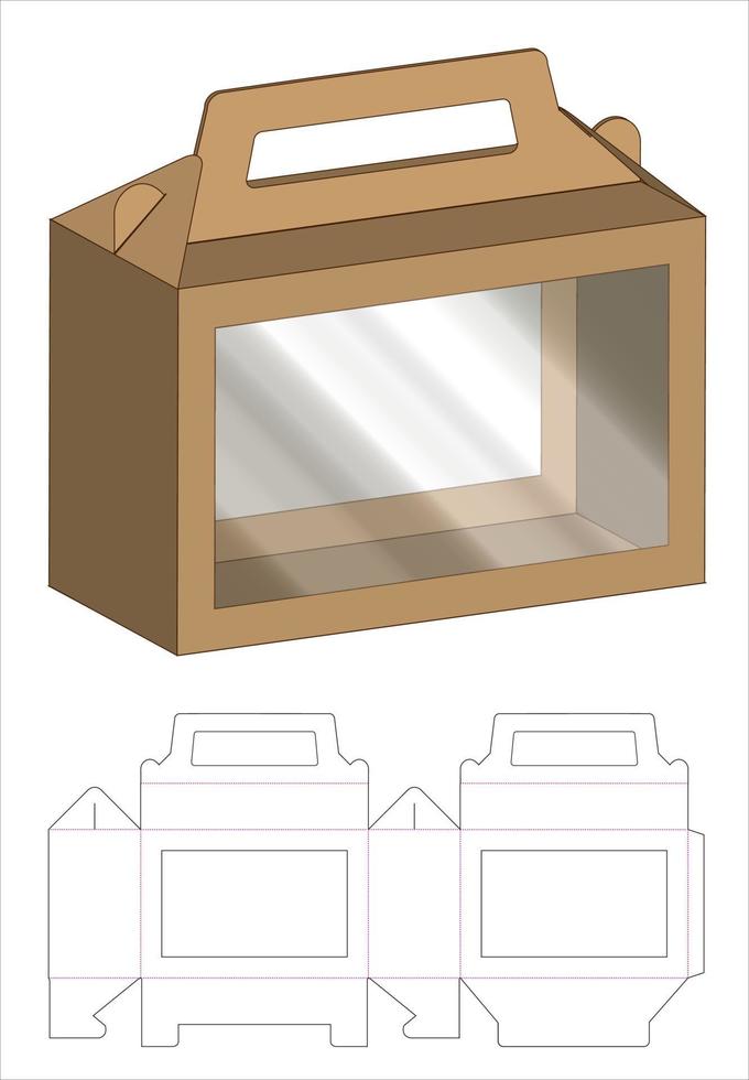 diseño de plantilla troquelada de embalaje de caja. Maqueta 3d vector