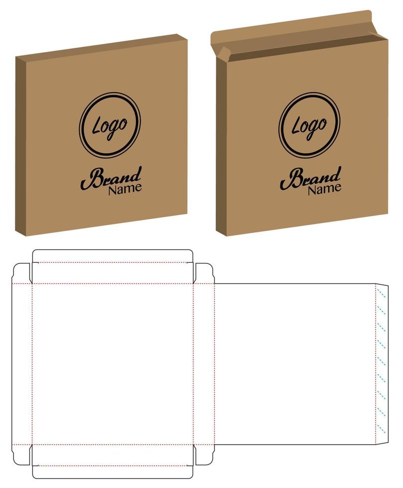 Box packaging die cut template design. 3d mock-up vector