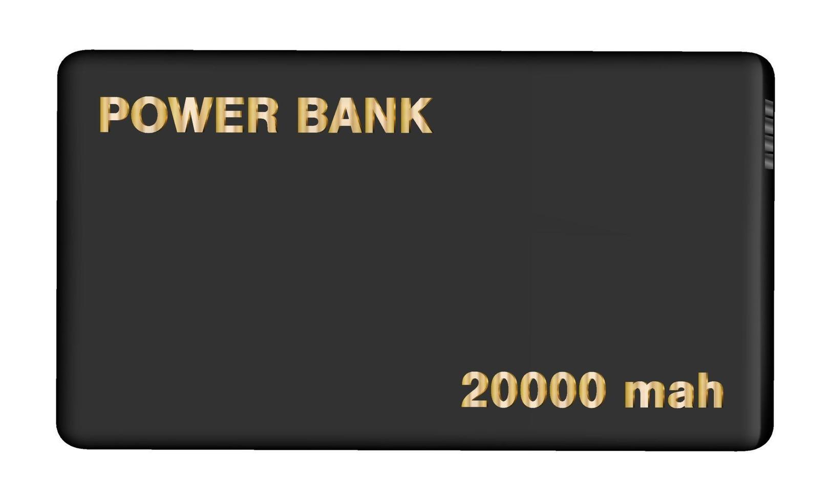 real black power bank on isolated background vector