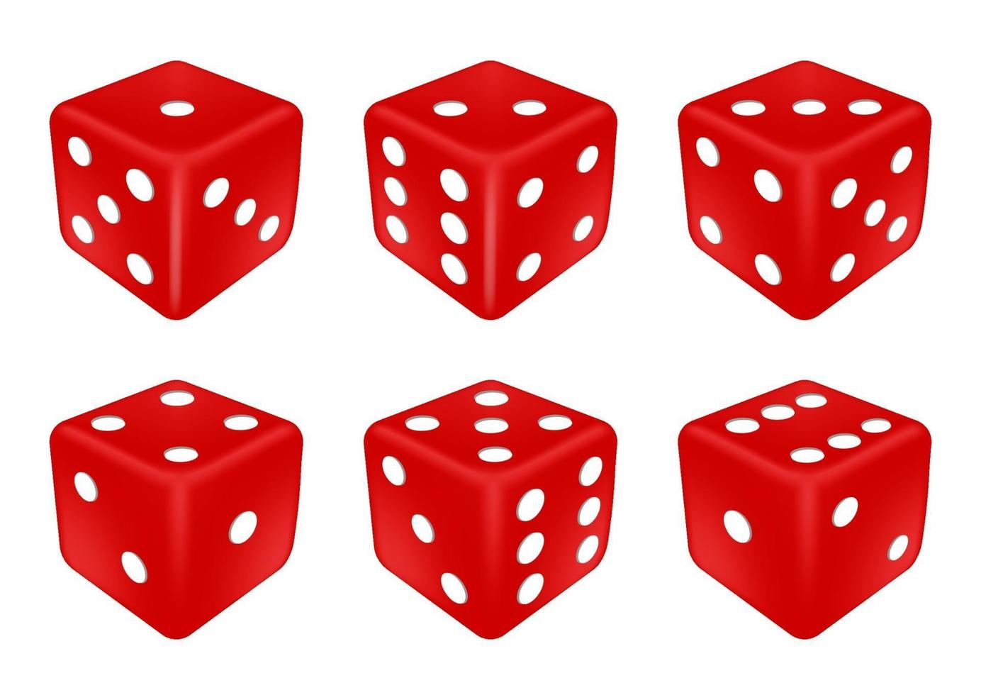 set of a red dice three dimensions vector