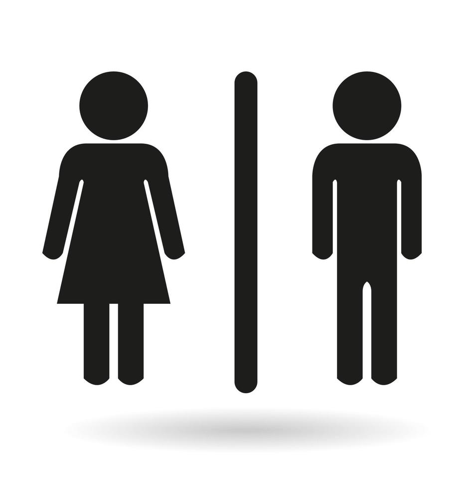 black ladies and gents toilet icon signs vector