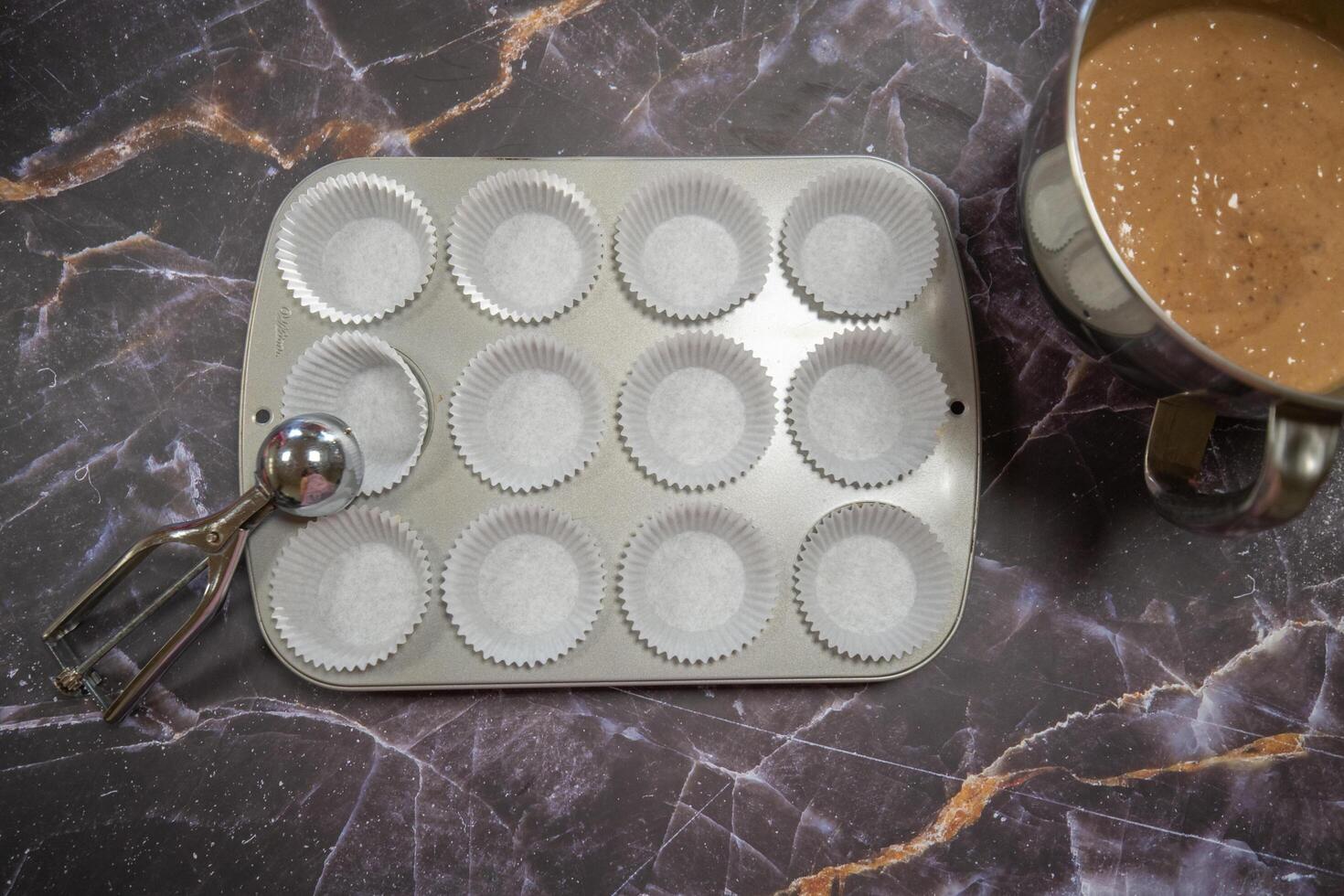 Baking tray for making muffins photo