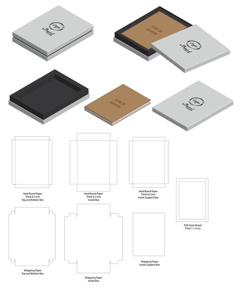 Box packaging die cut template design. 3d mock-up vector