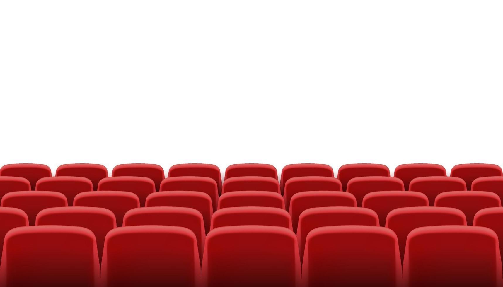 Rows of red cinema or theater seats vector