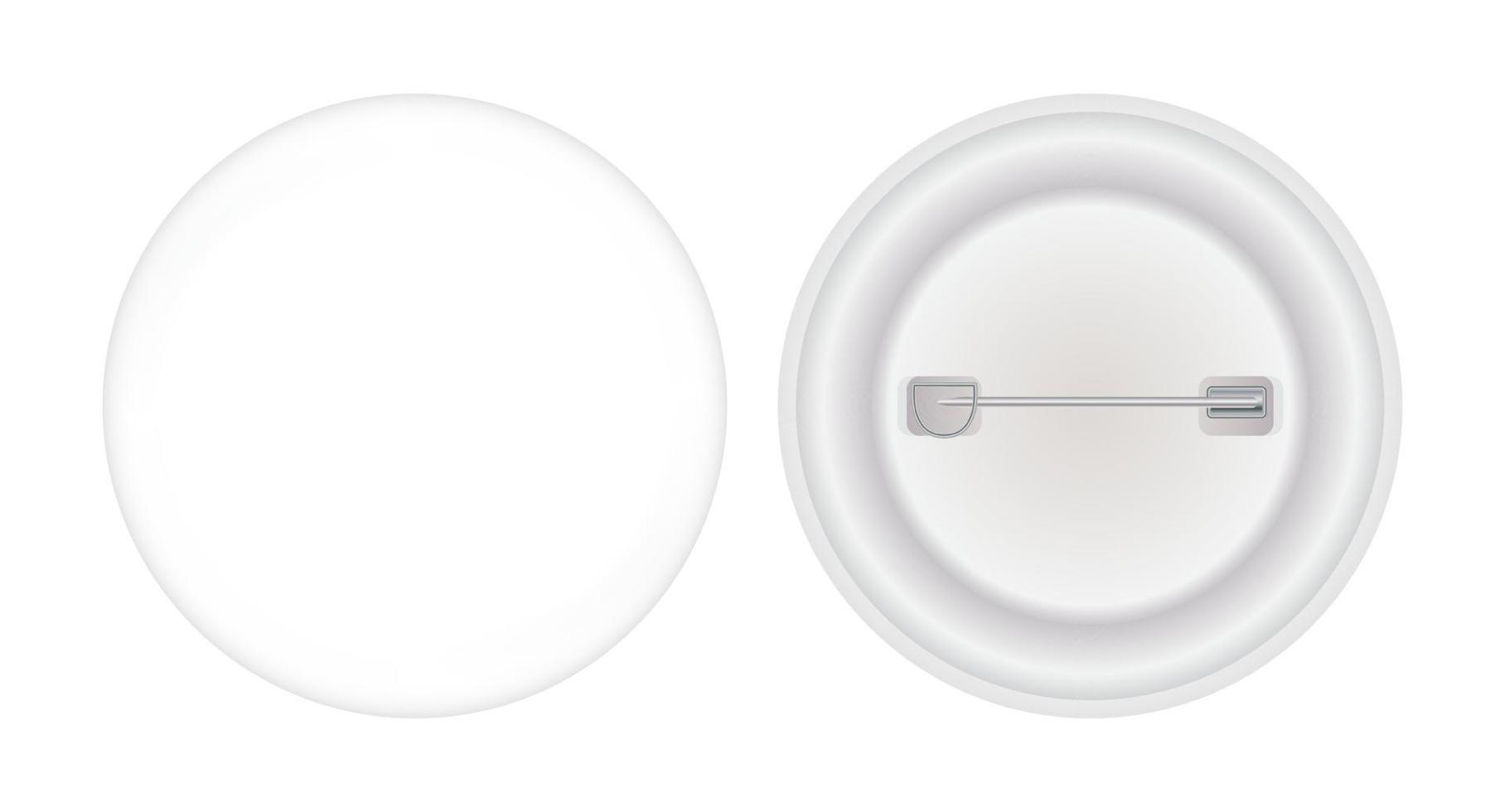 Round Brooch Pin front and backs vector