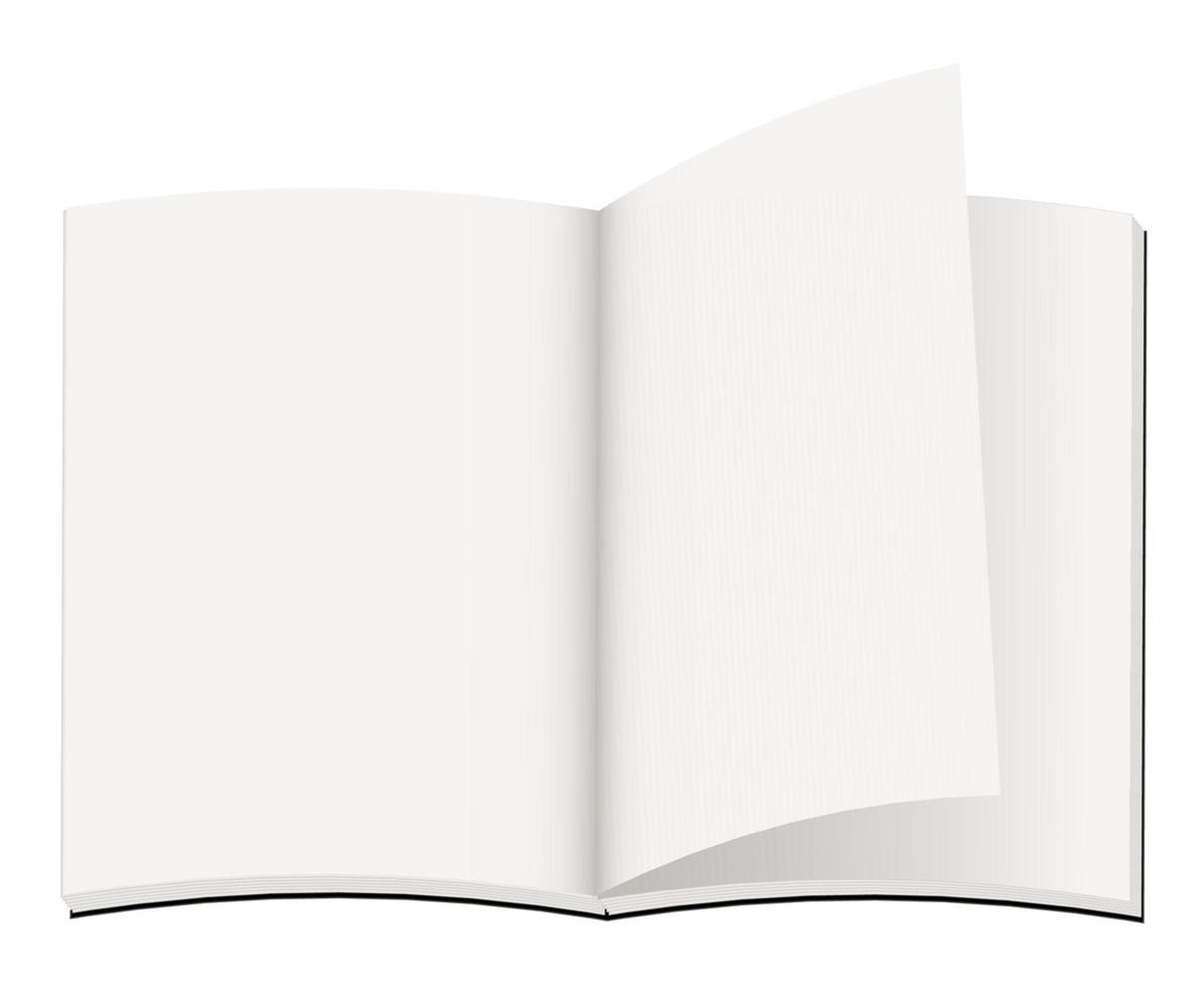 blank note book opening vector