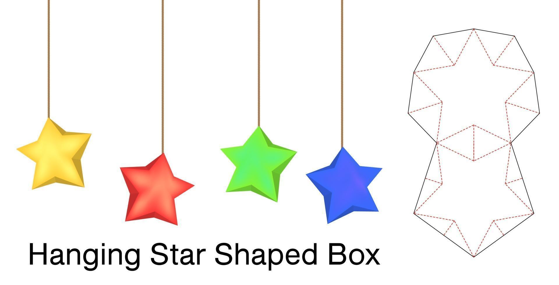 Star Shape Box packaging die cut template design vector