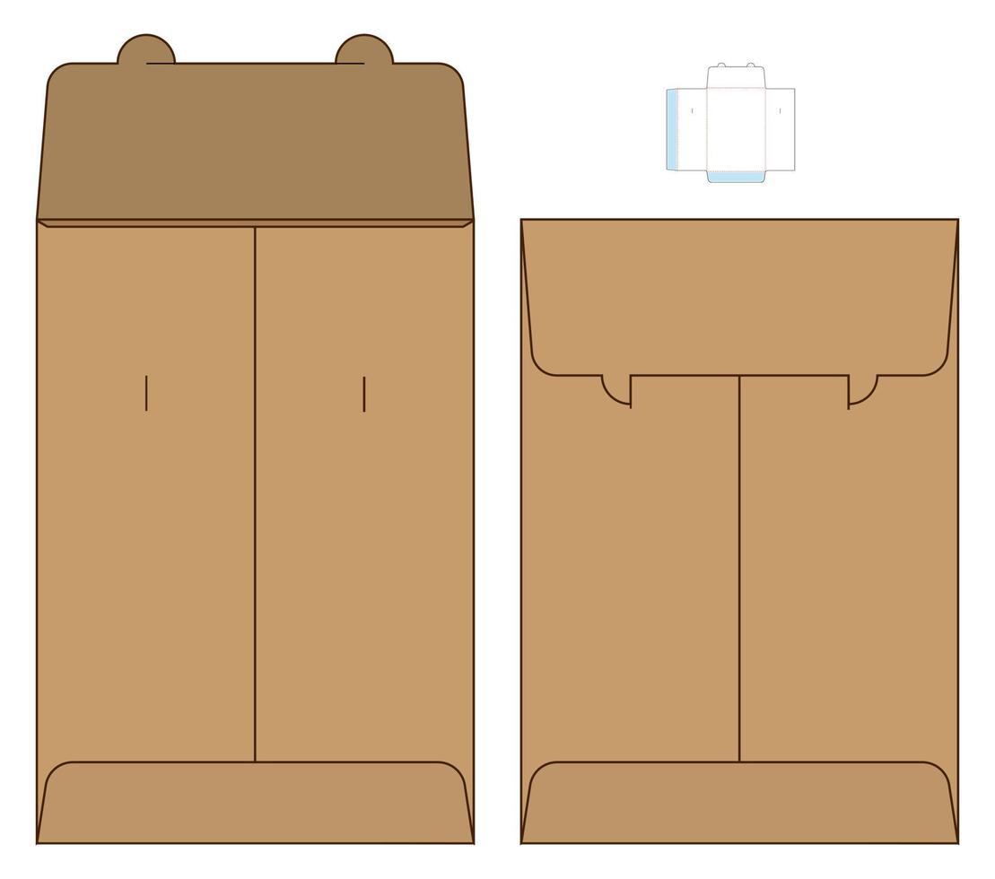 vector de plantilla de maqueta troquelada de sobre web