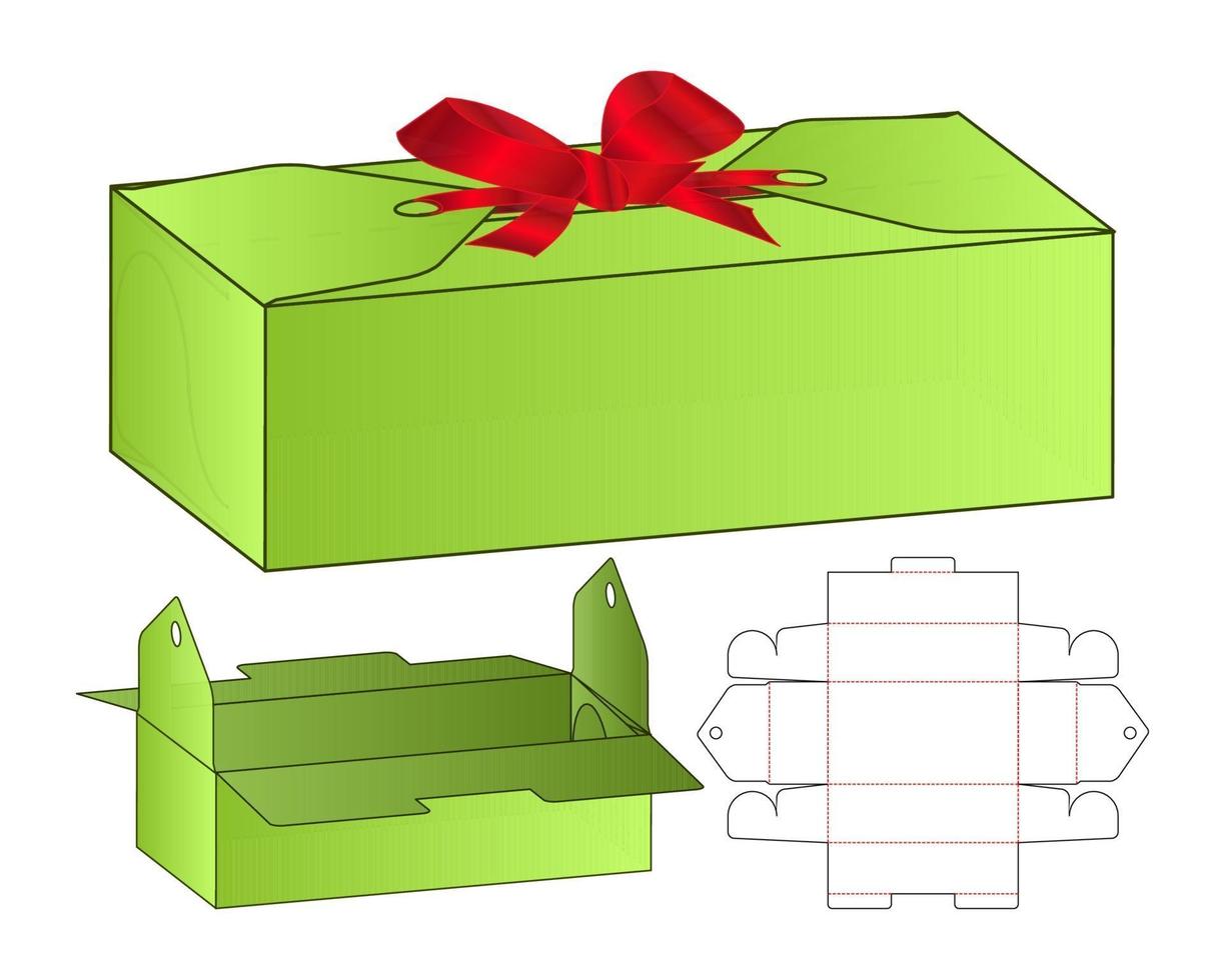 Box packaging die cut template design. 3d mock-up vector