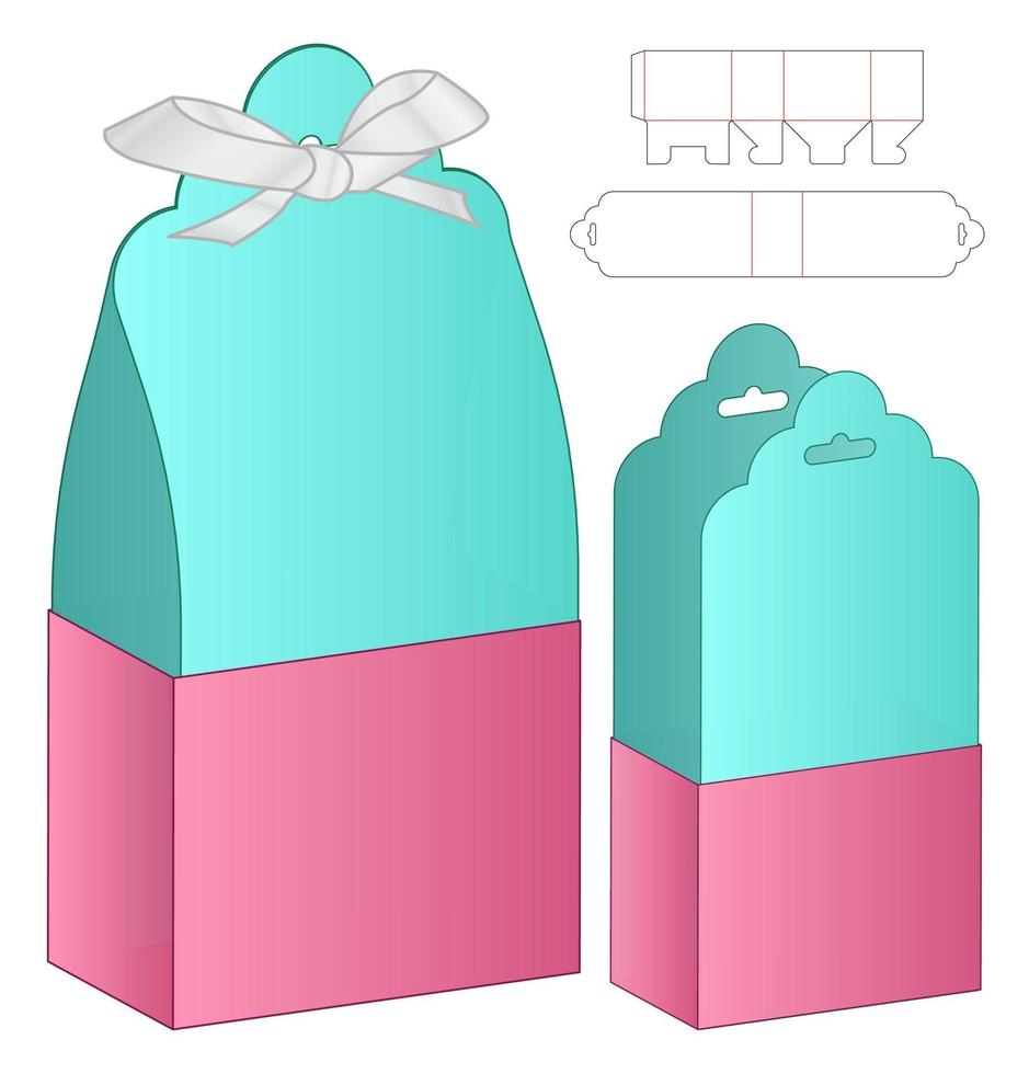 Box packaging die cut template design. 3d mock-up vector