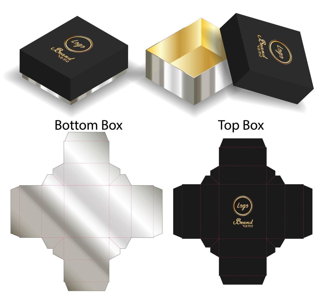 Box packaging die cut template design. 3d mock-up vector