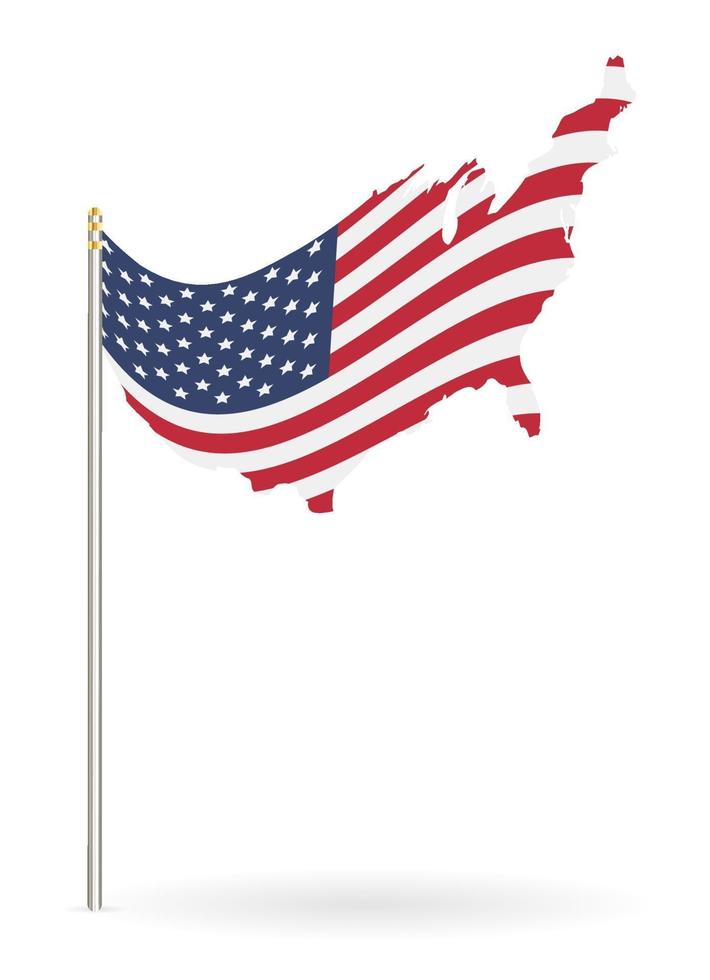 united states of america flag on a white background vector