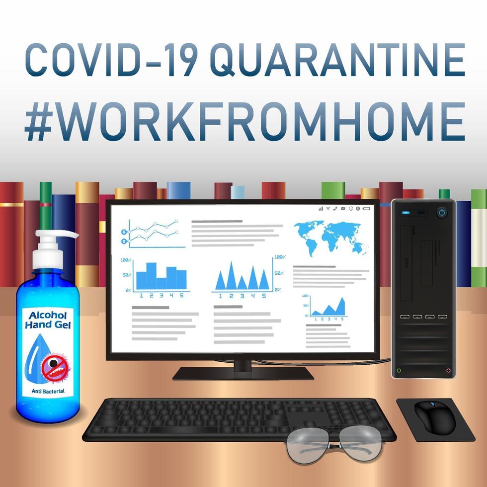 work from home covid-19 coronavirus quarantine vector