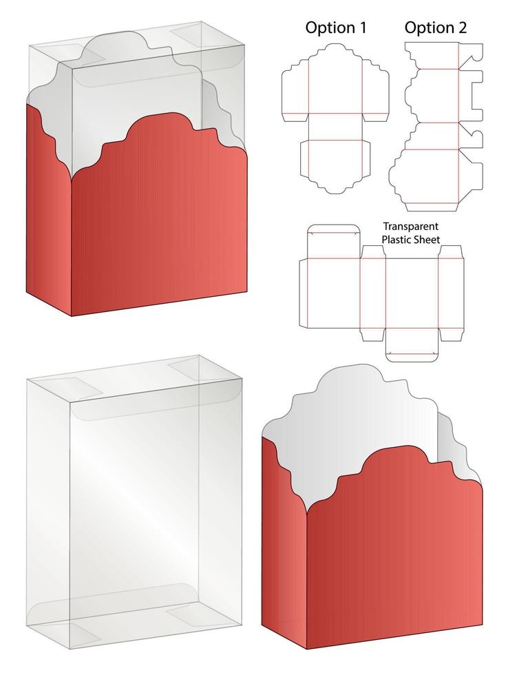 Box packaging die cut template design. 3d mock-up vector