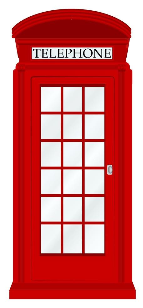 Cabina de teléfono de Inglaterra sobre un fondo blanco. vector