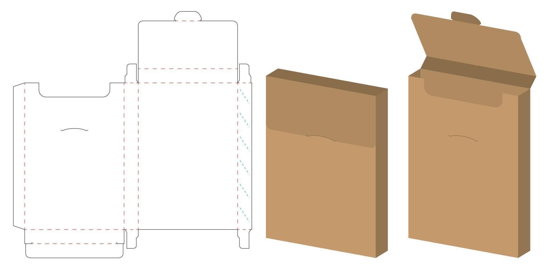 Box packaging die cut template design. 3d mock-up vector