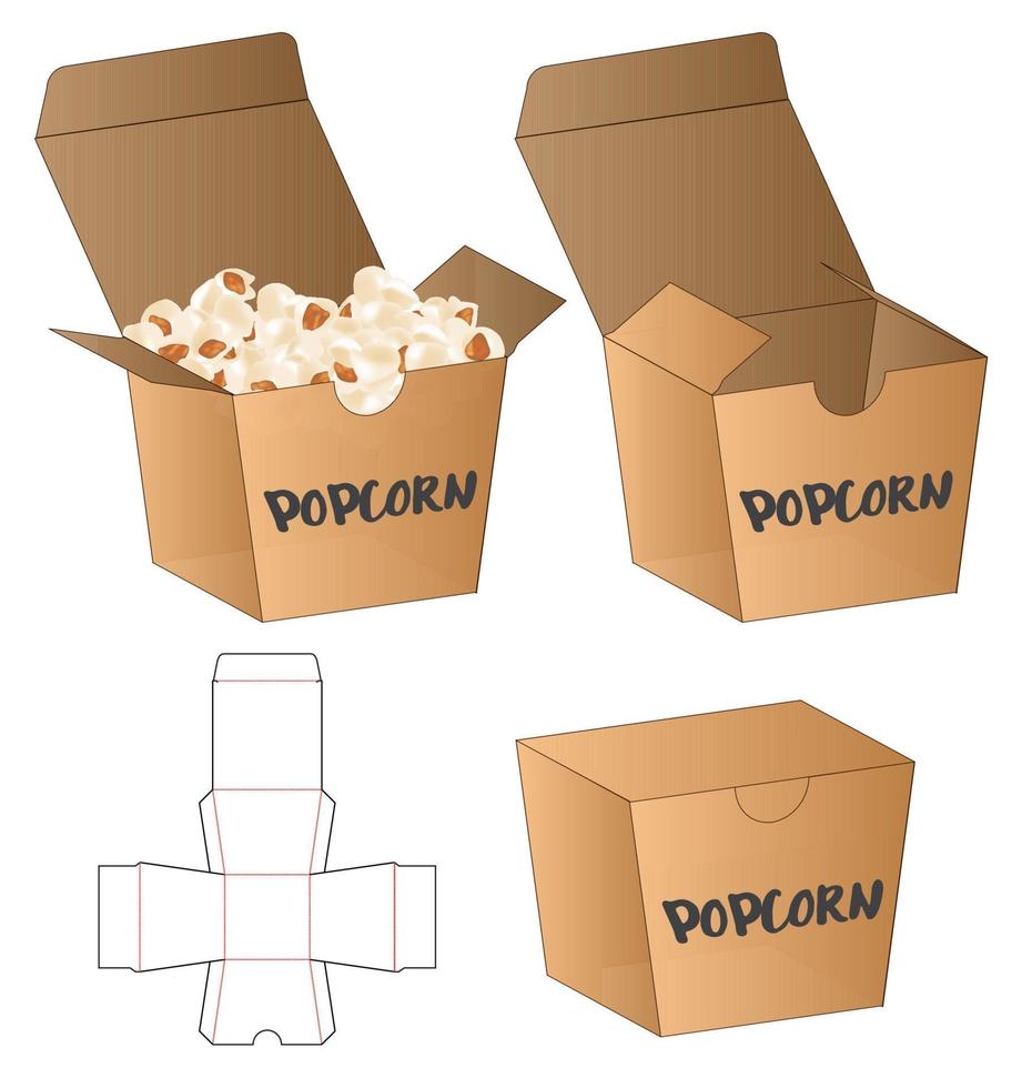 Box packaging die cut template design. 3d mock-up vector