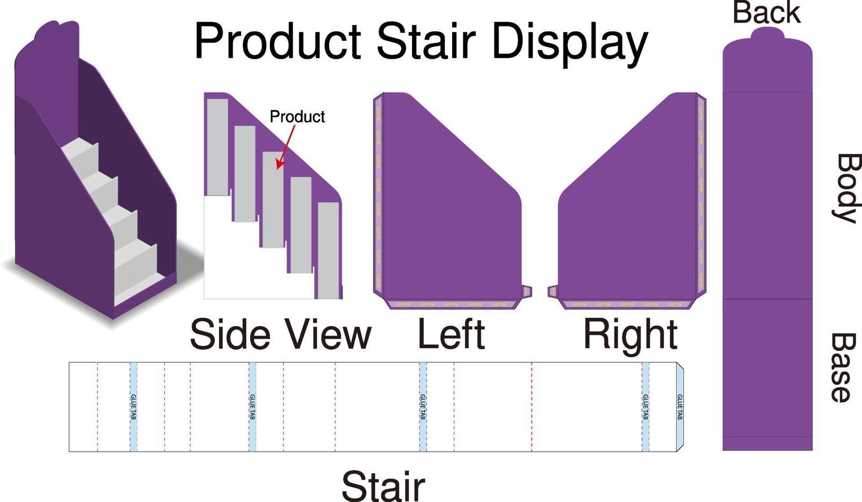 Box packaging die cut template design. 3d mock-up vector