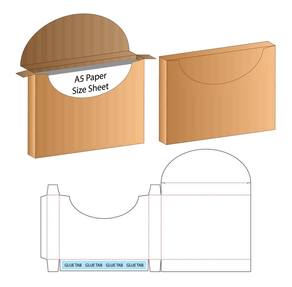 Box packaging die cut template design. 3d mock-up vector