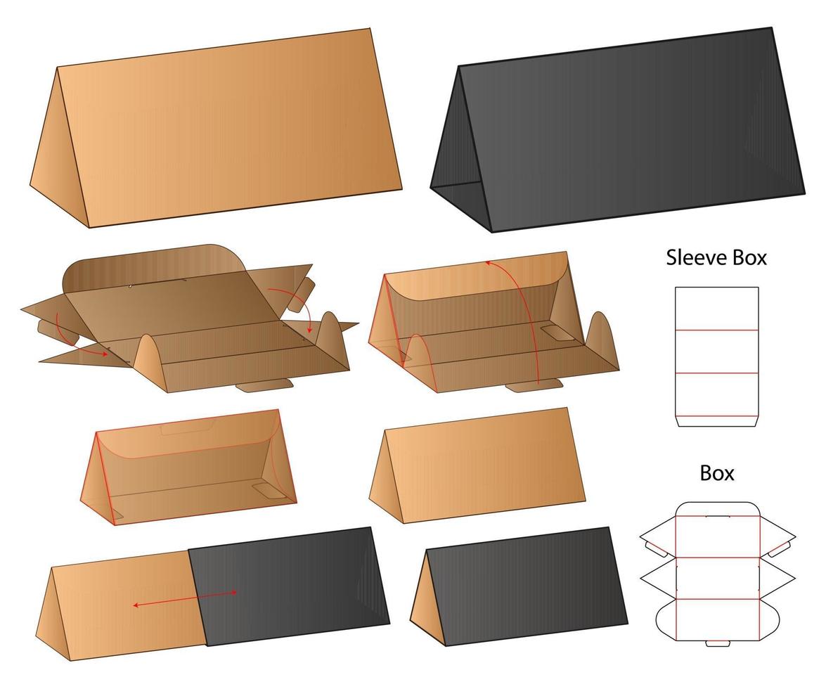 Box packaging die cut template design. 3d mock-up vector