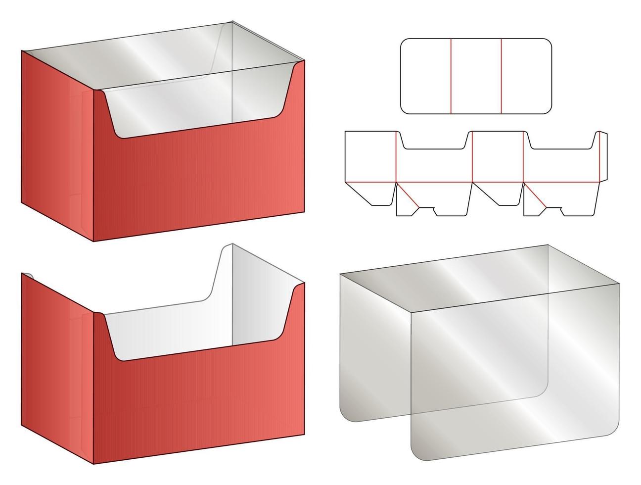 Box packaging die cut template design. 3d mock-up vector