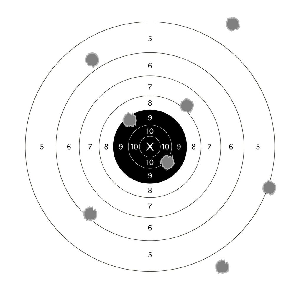 gun shooting paper targets vector with white background