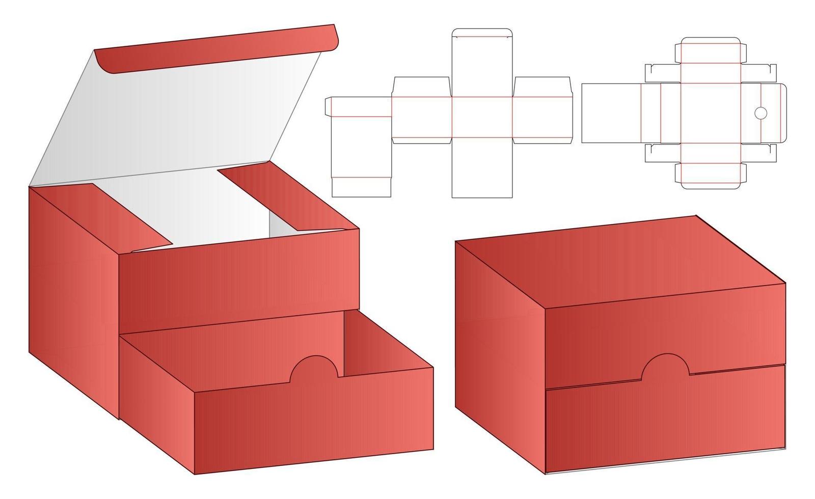 Box packaging die cut template design. 3d mock-up vector