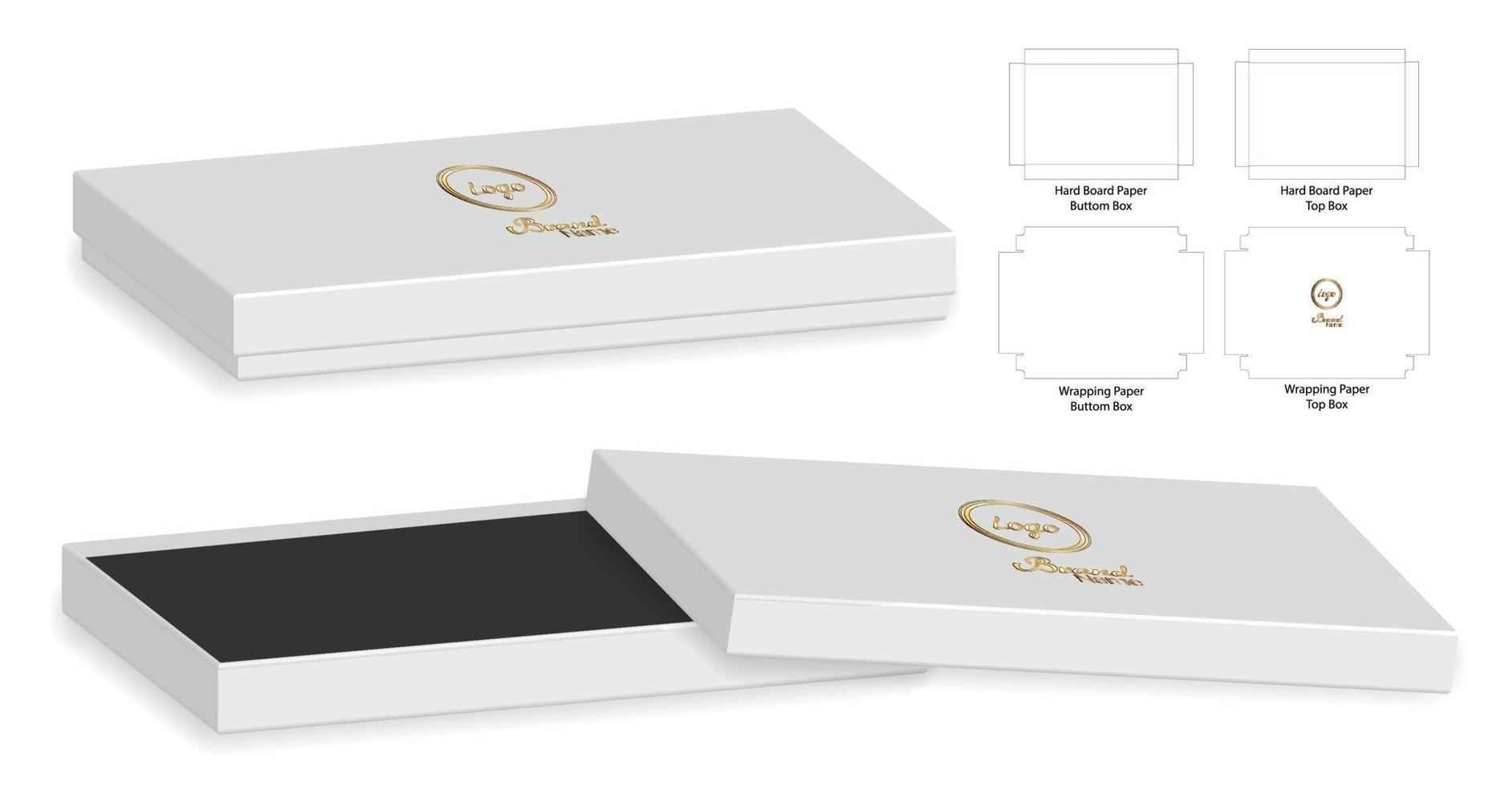 Box packaging die cut template design. 3d mock-up vector