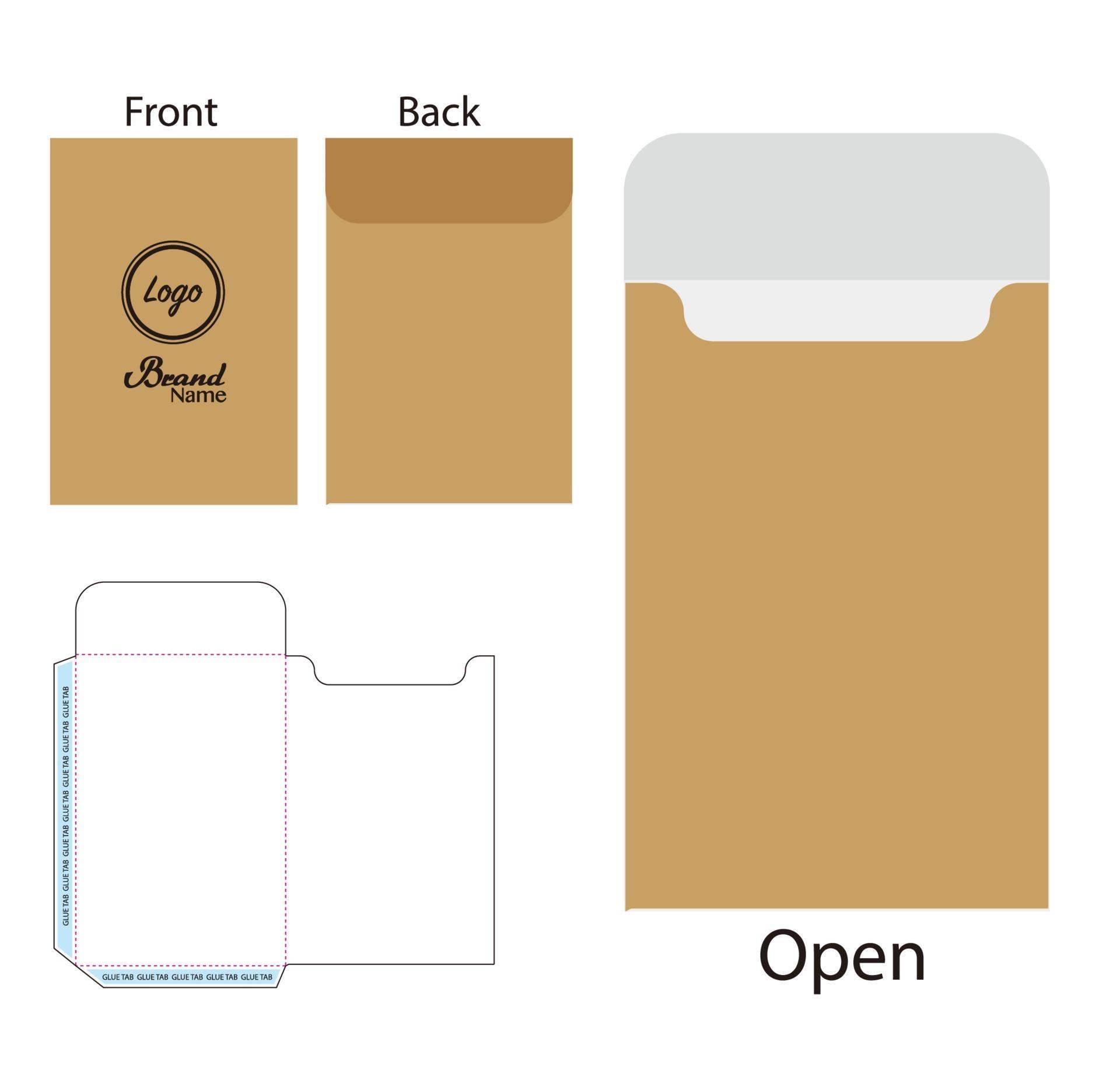 envelope die cut mock up template vector 2264599 Vector Art at Vecteezy