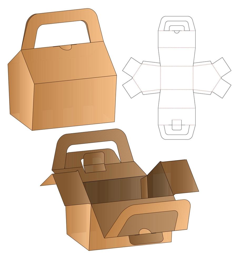 Box packaging die cut template design. 3d mock-up vector