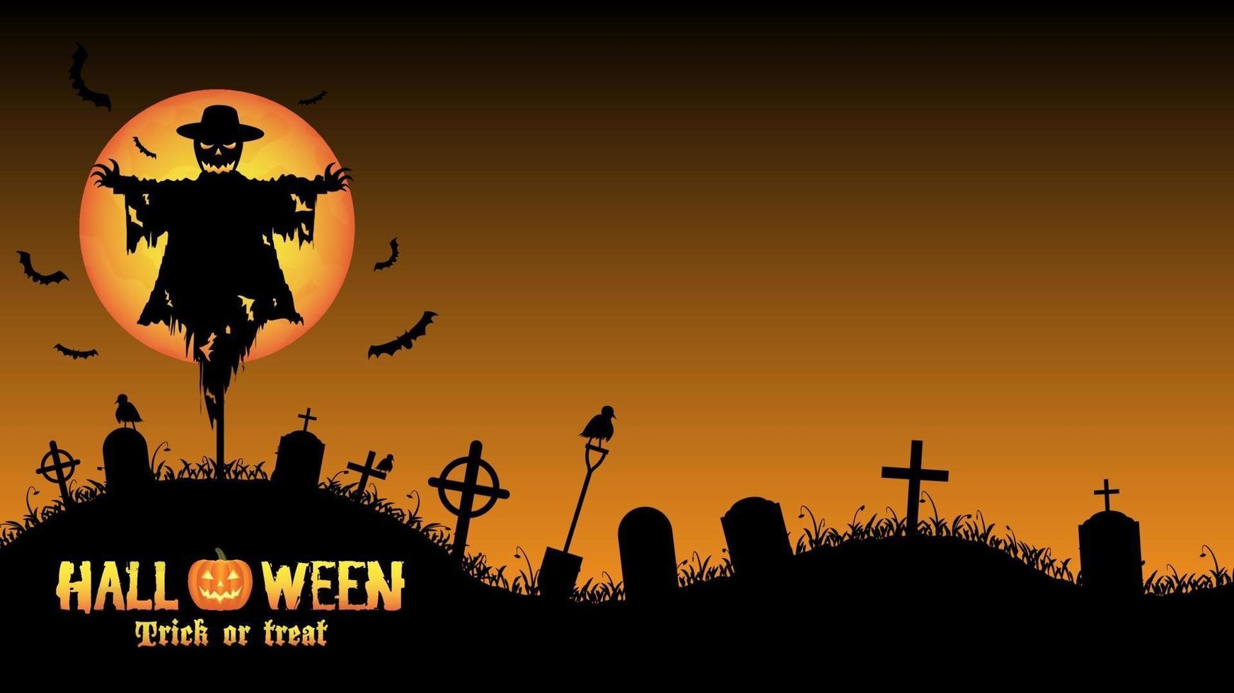 vector de fondo de cementerio de halloween